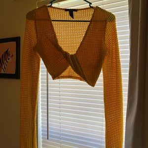 Waffle knit crop top